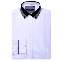 Подростковая рубашка Platin белого цвета длинный рукав для мальчика