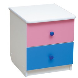 Тумба прикроватная «Радуга», 410 × 440 × 468 мм, цвет белый/ярко-розовый/синий