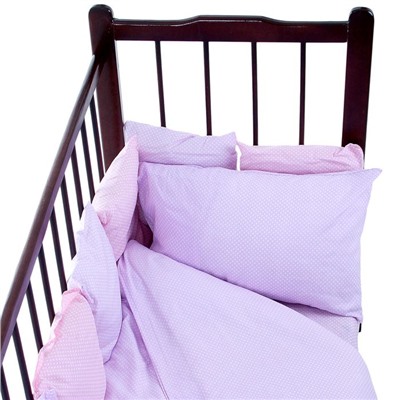 Комплект в кроватку 4 предмета "Мозаика", цвета сиреневый/розовый (арт. 10407)