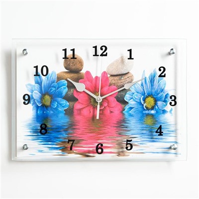 Часы настенные, серия: Цветы, "Цветы в воде" 25х35 см, микс