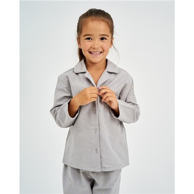 Пижама детская (рубашка, брюки) KAFTAN "Звездочки", р. 98-104, серый