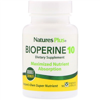 Nature's Plus, Биоперин 10, 90 вегетарианских капсул