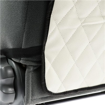 Защитная накидка на переднее сиденье, размер 40×60, экокожа, стеганная, белая