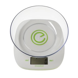 Весы кухонные ENERGY EN-425, электронные, до 5 кг, бело-зелёные