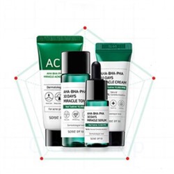 Some By Mi Набор средств с AHA/BHA/PHA кислотами 4 ср-ва 30 Days Miracle AC SOS Kit