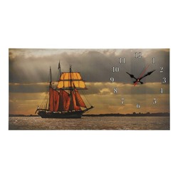 Часы-картина настенные, серия: Море, "Парусник", 40 х 76 см, микс