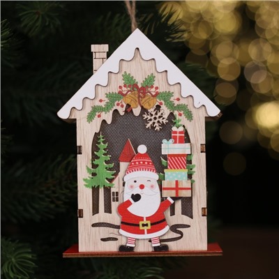 Новогодний декор с подсветкой «Дед Мороз с подарками» 9 × 6 × 12,5 см