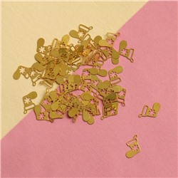 Декоративные элементы «Носочки», 0,5 × 0,7 см, 100 шт, цвет золотистый