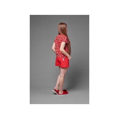 Женский костюм ЖК 026 (красный+чихуахуа)