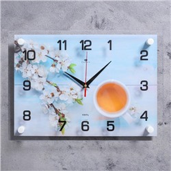 Часы настенные "Чай с цветами" 25х35 см, АА, плавный ход