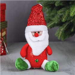 Мягкая световая игрушка "Дед Мороз в валенках" 17 см красный