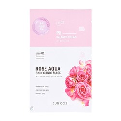 JUN:COS "Rose Aqua Skin Clinic Mask" 2-ступенчатая маска для лица с розой, маска - 25 гр., крем 2 гр