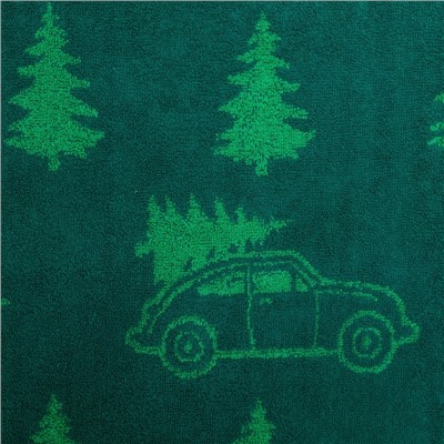 Полотенце новогоднее махровое FOREST SPRUCE , размер 50х90см, цвет зелёный, 360гр/м, 100% хлопок