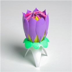 Свеча для торта музыкальная "Тюльпан", фиолетовая, 12×5 см
