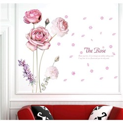 Наклейка пластик интерьерная "Розовые розы" 60х90 см