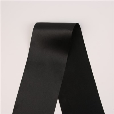 Лента атласная, черная "Молодая красивая дрянь", 190 х 9,5 см