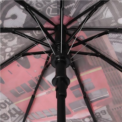 Зонт полуавтоматический «Города», 3 сложения, 9 спиц, R = 49 см, цвет МИКС