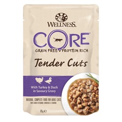 Влажный корм CORE TENDER CUTS для кошек, индейка/утка, нарезка в соусе, пауч, 85 г