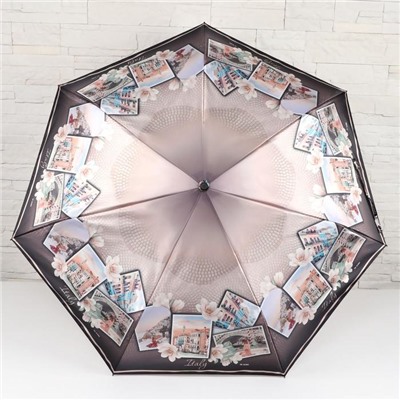 Зонт автоматический «Открытки», 3 сложения, 7 спиц, R = 52 см, цвет МИКС