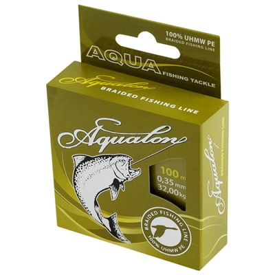 Леска плетёная Aqua Aqualon Olive, d=0,35 мм, 100 м, нагрузка 32,0 кг
