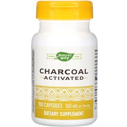 Nature's Way, Charcoal Activated, 560 mg, 100 Capsules