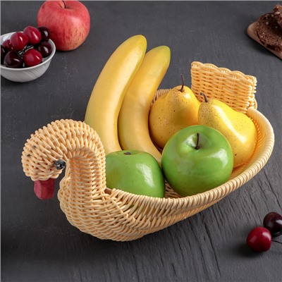 Корзинка для фруктов и хлеба Доляна «Лебедь», 32×21×17 см
