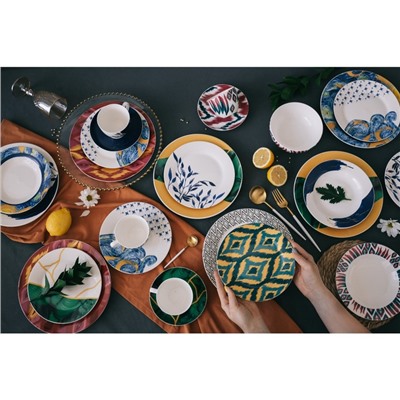 Набор тарелок Доляна Askım, 18 предметов: 6 тарелок 20/25 см, 6 тарелок суповых