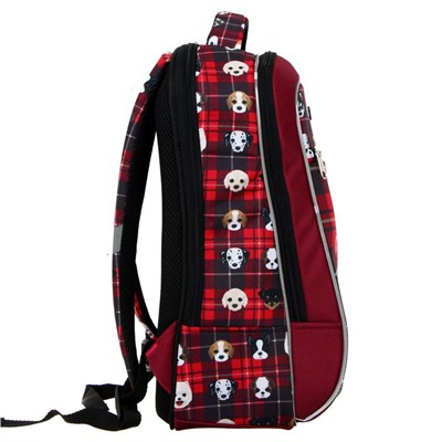 Рюкзак каркасный Erich Krause ErgoLine 18 L, 44 х 29 х 21 см, Cute Dog, красный/чёрный