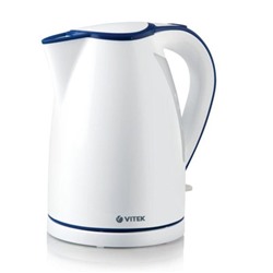 Чайник электрический Vitek VT-1107W, 2200 Вт, 1.7 л, белый