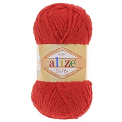Ализе. Софти (SOFTY), пряжа для ручного вязания  (56, красный) 555151 МТ