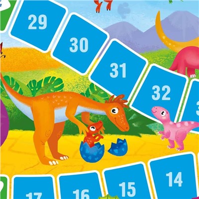 Игра-ходилка с фишками для малышей. Динозавры.