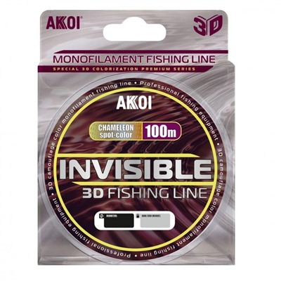 Леска Akkoi Invisible 3D 0,25мм 100м (11,3 кг) хамелеон AI100CH-0,25