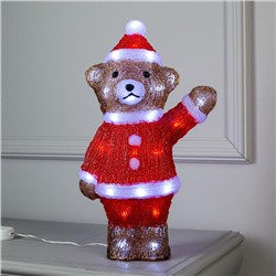 Светодиодная фигура «Медведь бурый» 25 × 40 × 14 см, акрил, 40 LED, 220 В, свечение белое