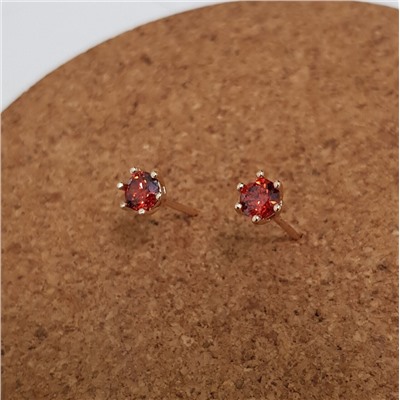 Серьги гвоздики коллекция Xuping ML покрытие позолота красный  камень