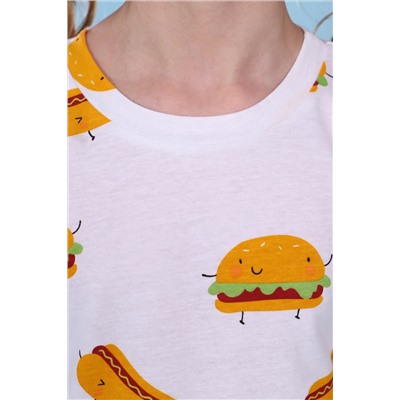 Сорочка для девочки Гамбургеры арт. ПД-020-039