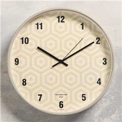 Часы настенные, серия: Классика, "Шестиугольники", плавный ход, d=30.5 см
