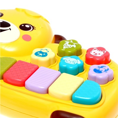 Музыкальная игрушка «Любимый друг», звук, свет, жёлтый мишка