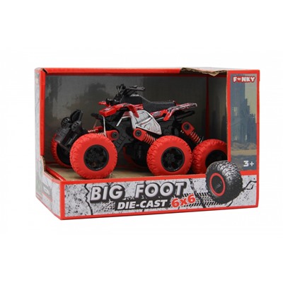 Машина пластиковая FUNKY TOYS FT61067 Квадроцикл die-cast, инерционный, красный, 6*6