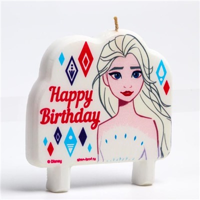 Свеча в торт "Happy Birthday", Холодное сердце