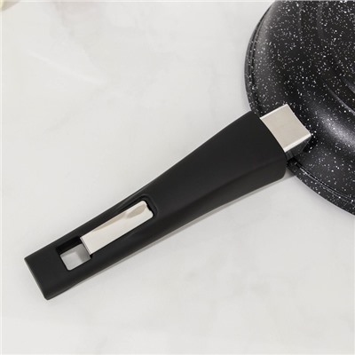 Сковорода «Гранит black Induction Pro», d=22 см, индукция, съёмная ручка, антипригарное покрытие