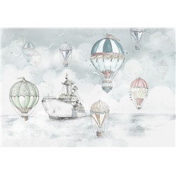 Фотообои «Акварель с воздушными шарами»