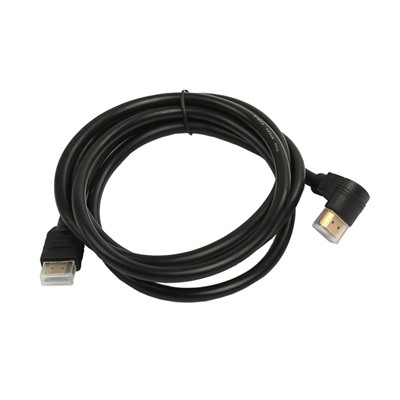 Кабель HDMI - HDMI, 1,8 м, чёрный, один угловой разъём, оплётка резина
