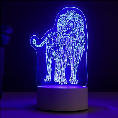 Светильник "Лев" LED RGB от сети 9,5х13х18,9 см