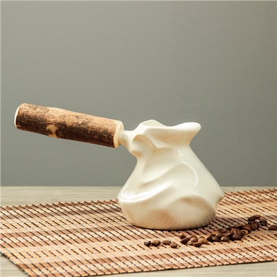 Турка для кофе с деревянной ручкой 0,5 л "Органик", микс