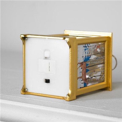 Светодиодная фигура «Фонарь с оленем» 6 × 13 × 6 см, пластик, батарейки AG13х3, свечение тёплое белое
