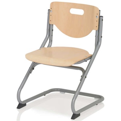 Стул Chair Plus, 470х620х470, Серебро/Бук