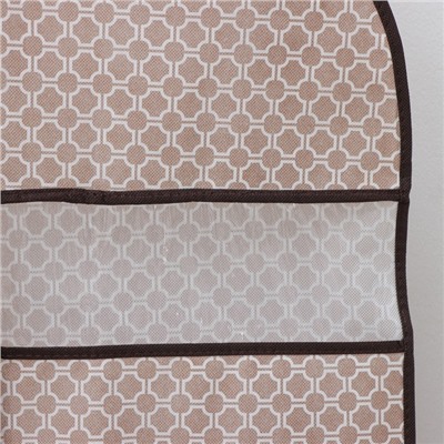 Чехол для одежды с ПВХ окном Доляна «Браун», 90×60 см, цвет коричневый