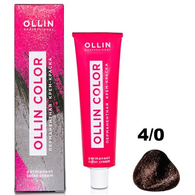 Перманентная крем-краска для волос  COLOR 4/0 Ollin 60 мл