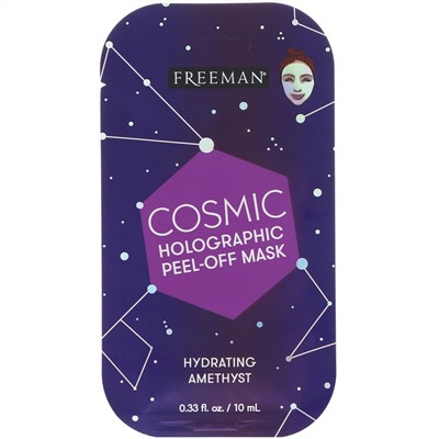 Freeman Beauty, Cosmic, Holographic Peel-Off Mask, Hydrating Amethyst, 0.33 fl oz (10 ml)