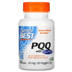 Doctor's Best, PQQ с BioPQQ, 20 мг, 30 вегетарианских капсул